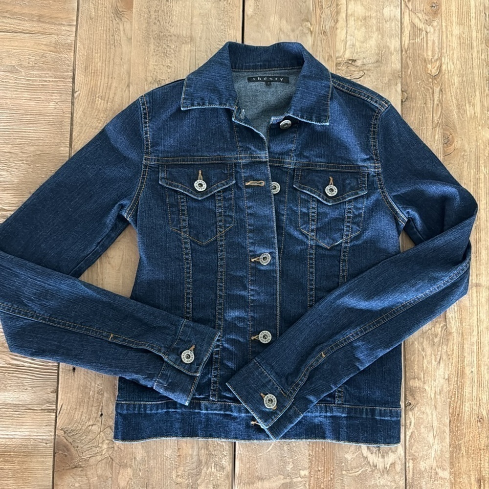Theory Dark Jean Jacket Size P